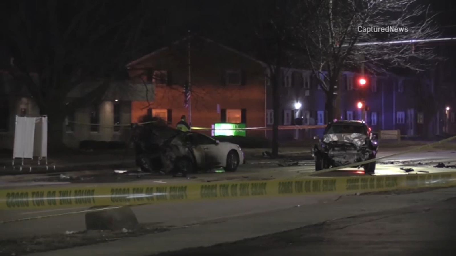 Fiery crash in Joliet leaves 1 dead, another injured after car rear-ended, forced into tree