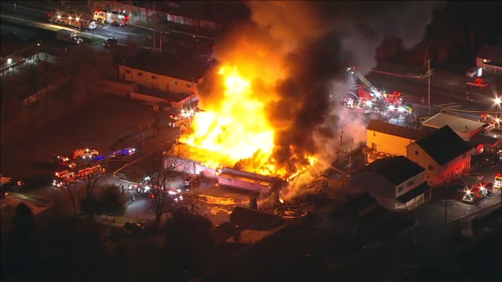 Massive 3-alarm fire destroys Levittown Lanes bowling alley in Bucks County
