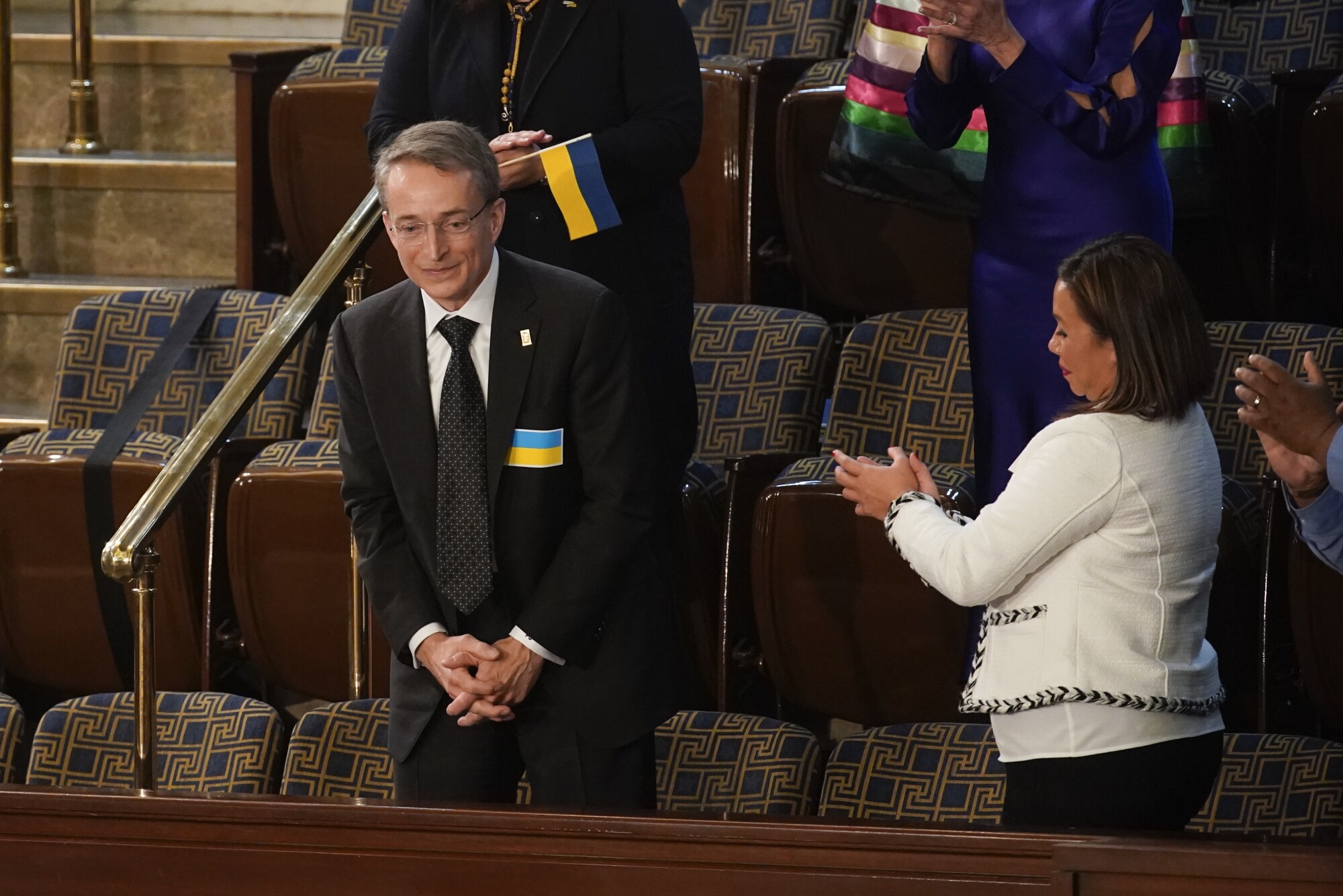 Patrick Gelsinger, chief executive of Intel Corp., attends the State of the Union.