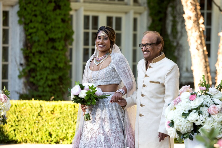 A woman on her wedding day. 