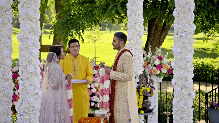 A couple on their wedding day.