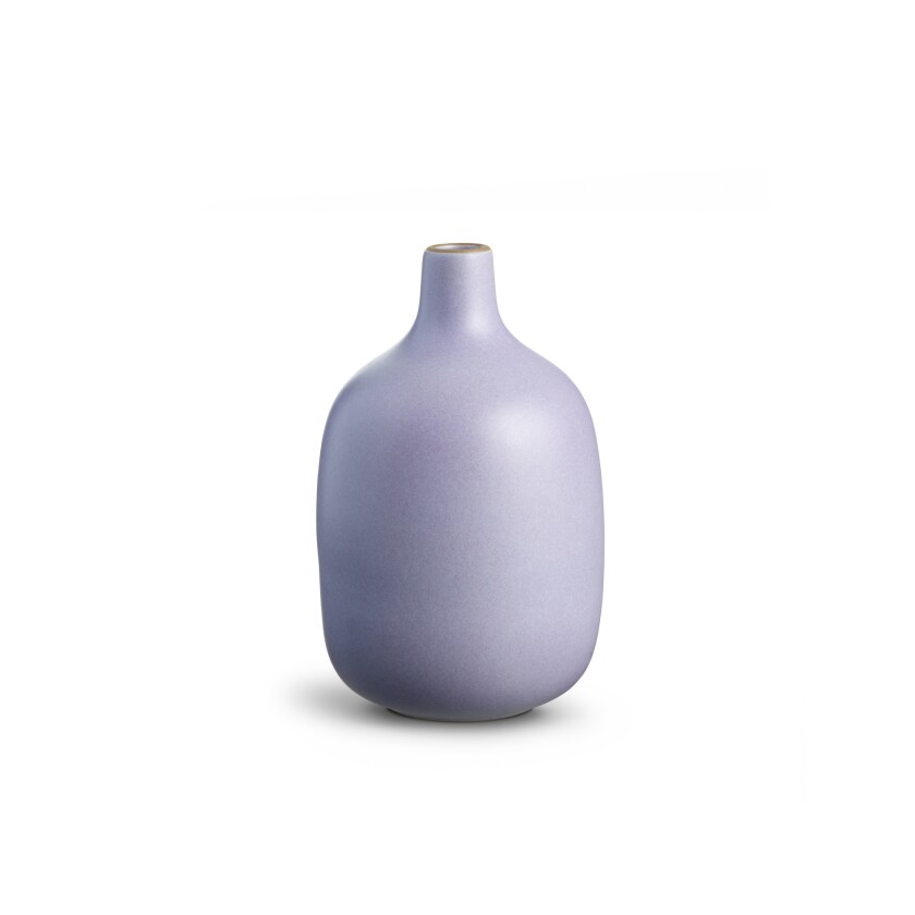 A single-stem bud vase from Heath Ceramics glazed in dusk.