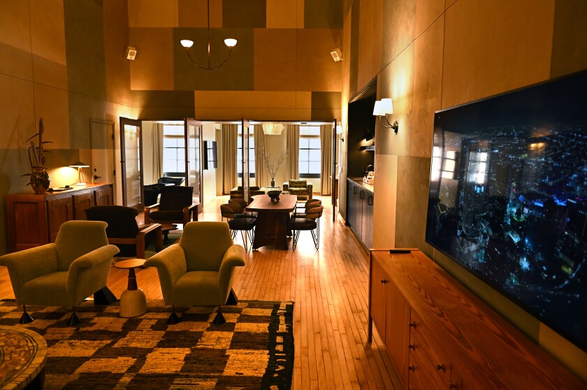 A view of the court suite at the Downtown L.A. Proper Hotel.