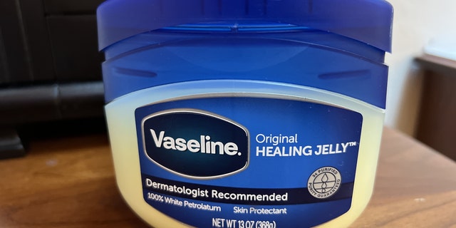 Close-up of container of Vaseline brand petroleum jelly, Lafayette, California, January 20, 2022.