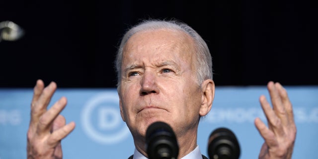 President Biden speaks to members at the Democratic National Committee (DNC) Winter Meeting in Washington, D.C. Thursday, March 10, 2022.