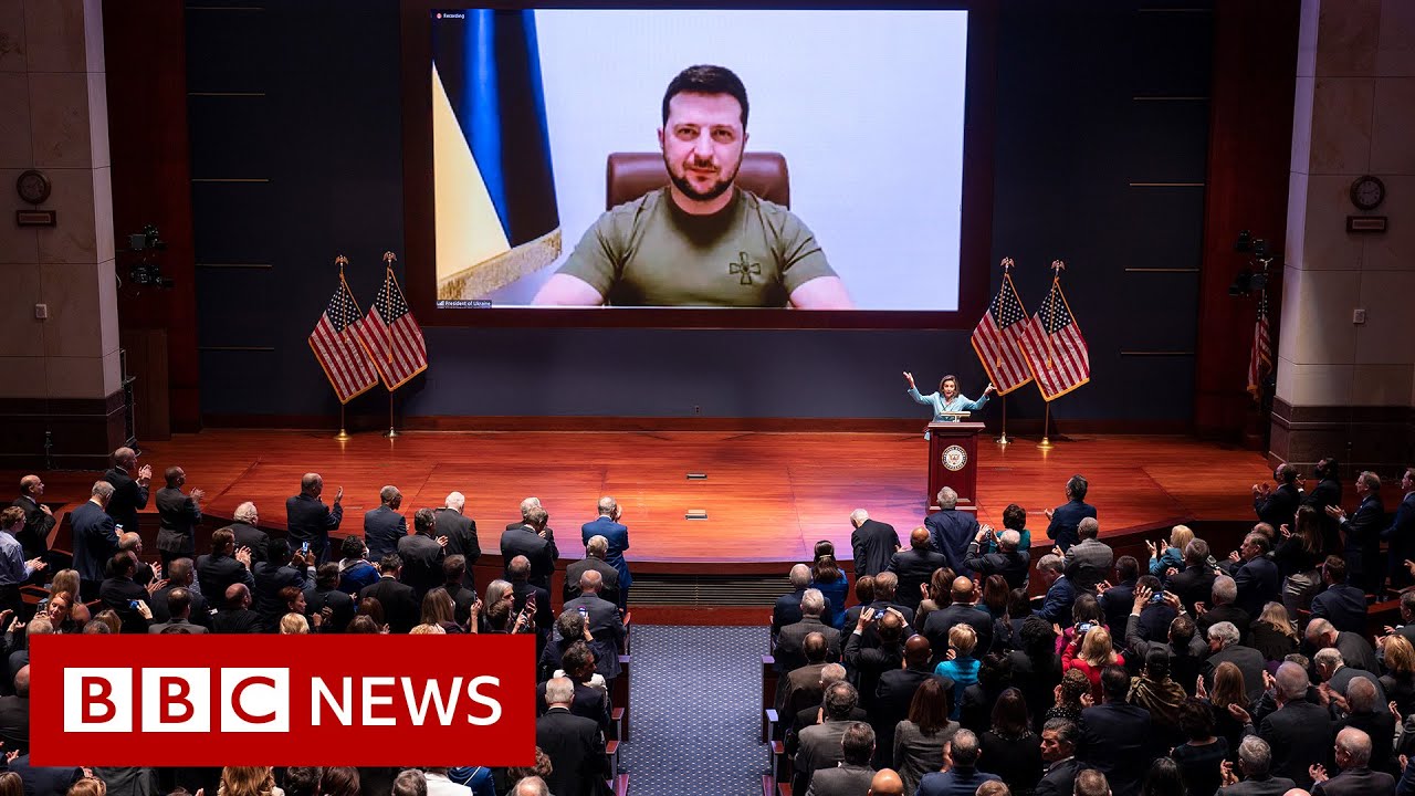 Ukrainian President Zelensky appeals to US President Biden in historic Congress address – BBC News