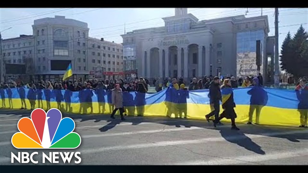 Residents Of Kherson, Ukraine, Rally Against Russian Occupation