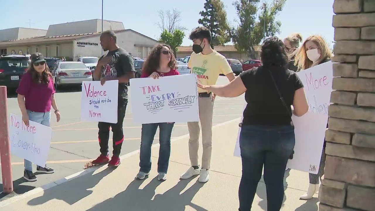 Students, parents protest safety conditions at Cerritos High School