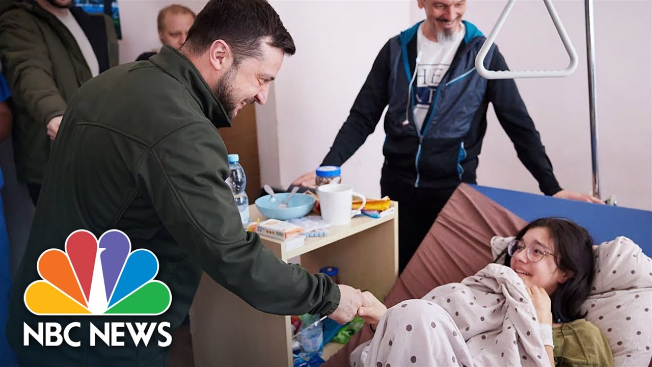 President Zelenskyy Visits Wounded Ukrainians In Hospital