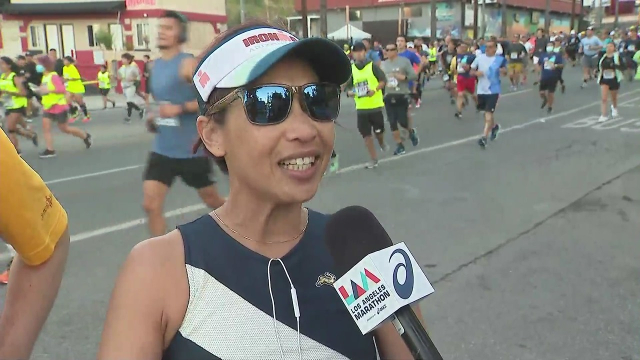 Woman who survived brain aneurysm runs alongside her neurosurgeon at L.A. Marathon