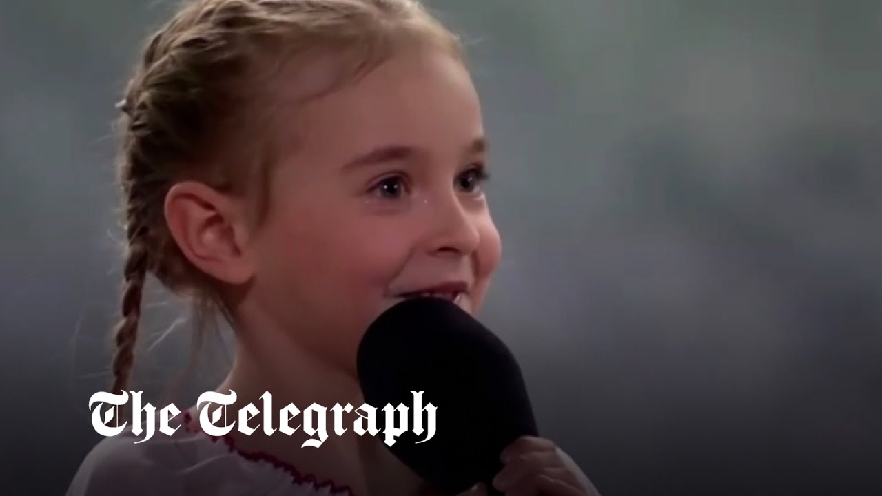 Ukraine: Girl who sung 'Let it Go' from bunker performs at charity concert in Poland