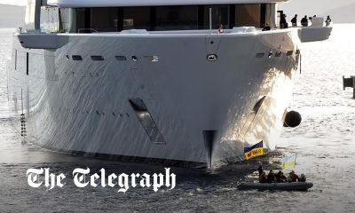 Protesters try to stop Abramovich's superyacht docking in Turkey