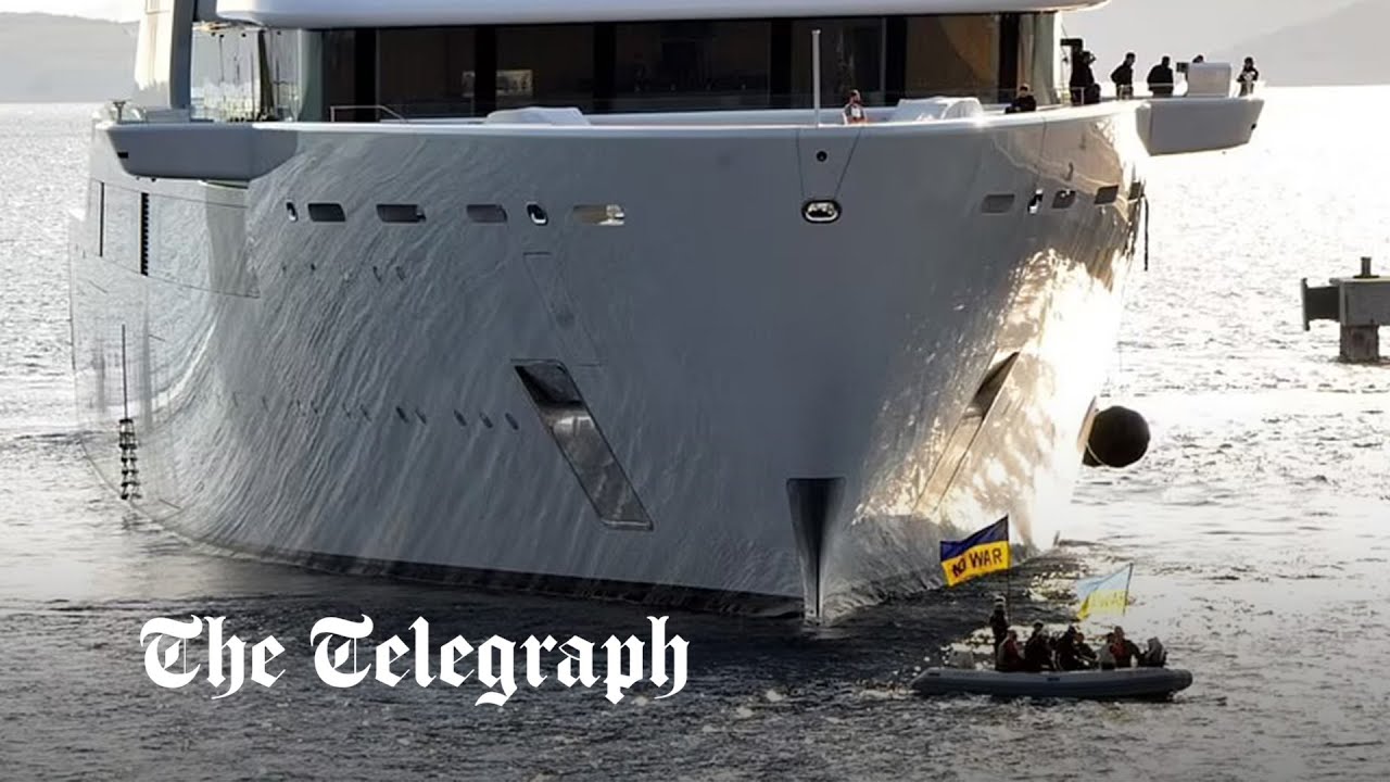 Protesters try to stop Abramovich's superyacht docking in Turkey