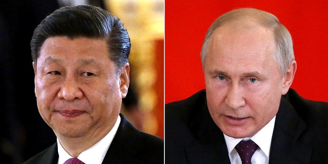 MOSCOW, RUSSIA - JUNE,5 (RUSSIA OUT) Chinese President Xi Jinping attends the extended meeting at the Grand Kremlin Palace in Moscow, Russia,, June,5, 2019. Chinese leader Xi Jinping is having a three-days state visit to Russia. Photo by Mikhail Svetlov/Getty Images ___ MOSCOW, RUSSIA - JUNE,5 (RUSSIA OUT) Russian President Vladimir Putin speeches during Russian-Chinese meeting at the Grand Kremlin Palace in Moscow, Russia,, June,5, 2019. Chinese leader Xi Jinping is having a three-days state visit to Russia. 