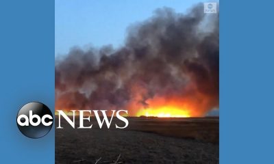 Huge smoke plumes from fire in marsh near Liverpool