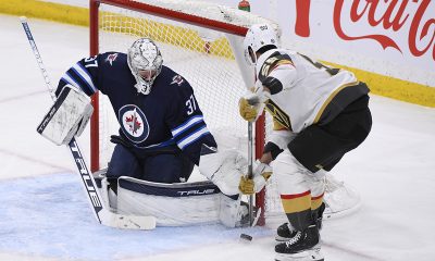 Connor Hellebuyck makes 42 saves as Jets beat Golden Knights