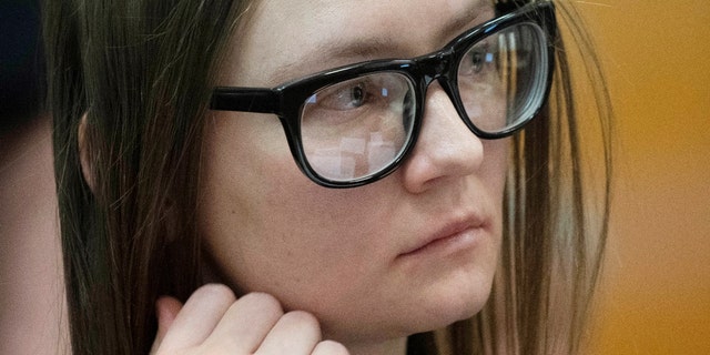 Anna Sorokin, who a New York jury convicted last month of swindling more than $200,000 from banks and people, looks on during her sentencing at Manhattan State Supreme Court New York, U.S., May 9, 2019.  