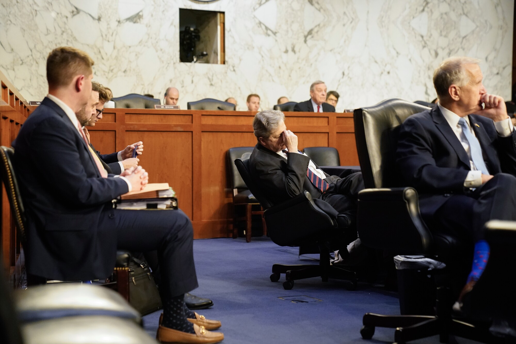 Senators in their chairs during the hearing