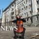 Kharkiv cellist performs in front of ruins