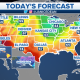 Warm weather forecast across West as thunderstorms to impact Southeast