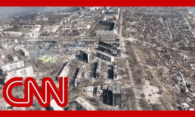 Shocking aerial footage shows Ukrainian city 'reduced to ashes'