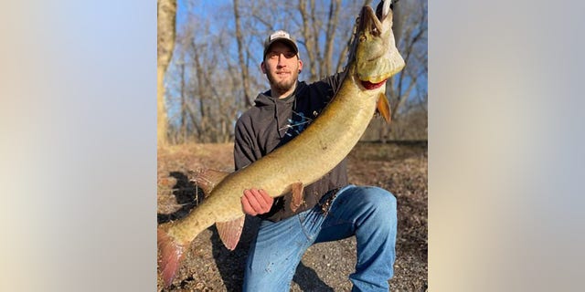 Kyle Mullenix set the first record of the year in Maryland after catching this muskie.