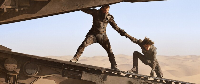 Timothée Chalamet and Josh Brolin in “Dune."