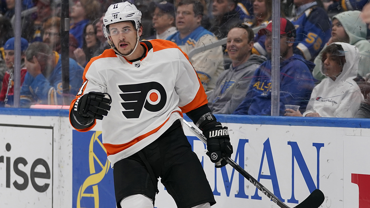 Travis Konecny scores twice, Flyers beat Blues to end road skid