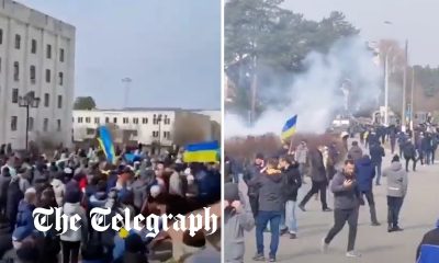 Russian forces 'fire shots into the air and throw stun grenades' at Slavutych protesters