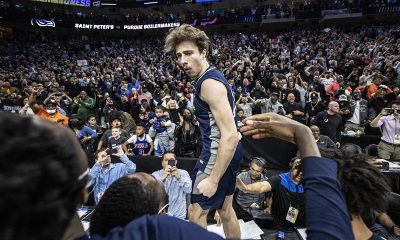 March Madness 2022: Saint Peter’s Doug Edert captivates with shooting skills, stylish mustache