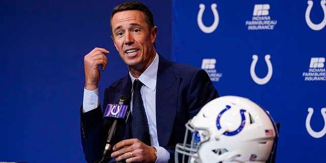 Indianapolis Colts quarterback Matt Ryan speaks during a press conference at the team's practice facility in Indianapolis March 22, 2022.