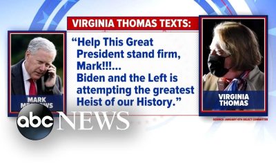 Ginni Thomas text messages to former White House chief revealed