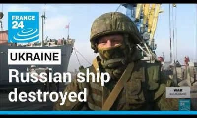 Ukraine says it has destroyed a large Russian landing ship in Berdiansk • FRANCE 24 English