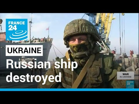 Ukraine says it has destroyed a large Russian landing ship in Berdiansk • FRANCE 24 English