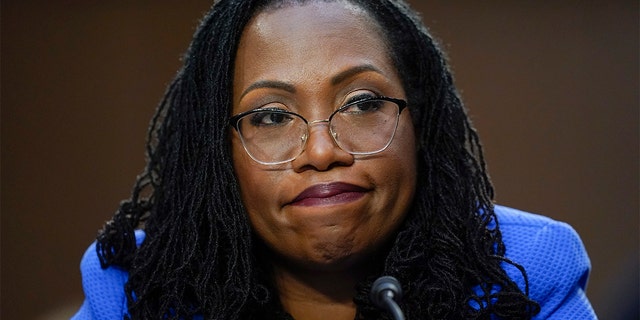 Supreme Court nominee Ketanji Brown Jackson testifies during her Senate Judiciary Committee confirmation hearing on Capitol Hill in Washington March 23, 2022.