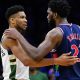 Giannis Antetokounmpo’s 40 points, late block lead Bucks past 76ers