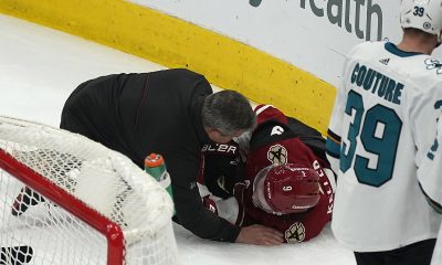 Coyotes’ Clayton Keller out for season after scary crash into boards: ‘I will be back better than ever’