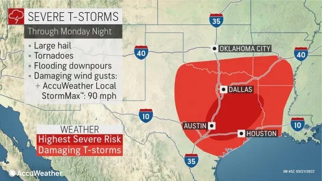 South braces for severe weather and storms; tornado outbreak possible