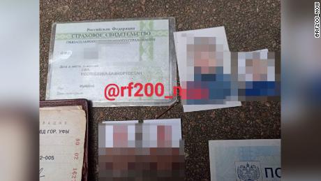 A picture of a Russian soldier&#39;s ID card shared in a Ukrainian government-connected Telegram channel.