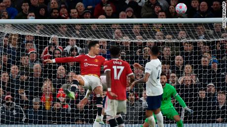  Ronaldo, left, scores the third goal during the match on Saturday