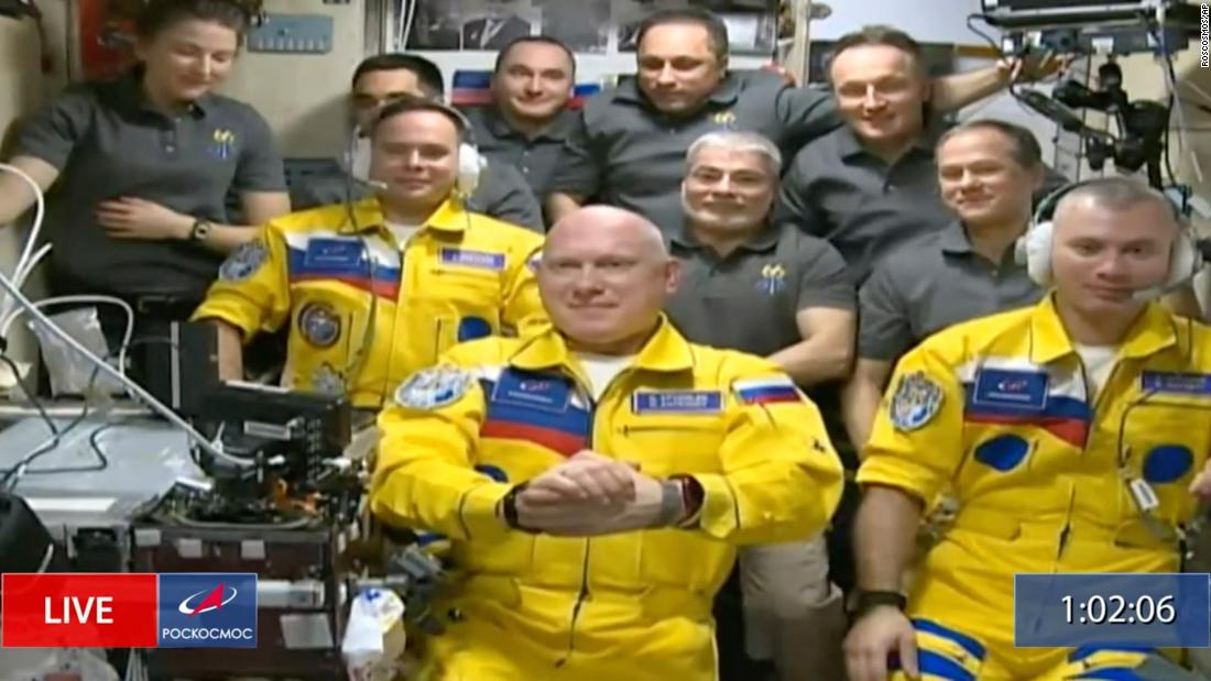 Russian cosmonauts spark speculation after arriving at International Space Station in Ukraine’s colors