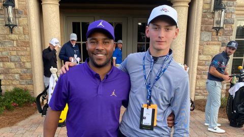 Golod poses with Harold Varner III at TPC Sawgrass during the Players Championship. 
