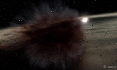 Astronomers see massive debris cloud in space after 2 objects collide