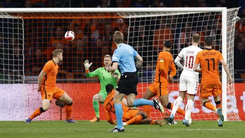 Eriksen scores against the Netherlands.