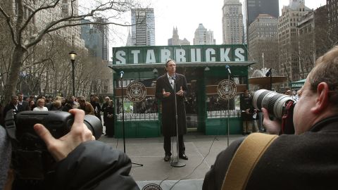 Howard Schultz in 2008, the first time he returned to Starbucks as CEO. 