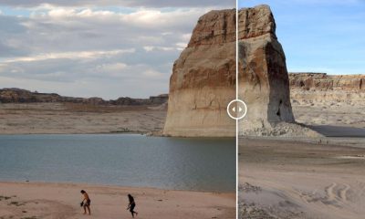 Incredible before and after photos show just how much this critical reservoir has dried up