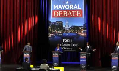 Column: We had a real L.A. mayoral debate. It can happen when idiot protesters don’t spoil it