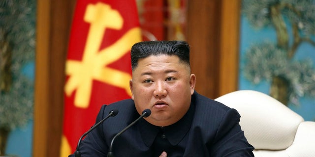 North Korean leader Kim Jong Un attends a politburo meeting of the ruling Workers' Party of Korea in Pyongyang.