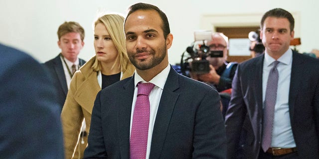 In this Oct. 25, 2018, file photo, George Papadopoulos, the former Trump campaign adviser who triggered the Russia investigation, arrives for his first appearance before congressional investigators, on Capitol Hill in Washington. 