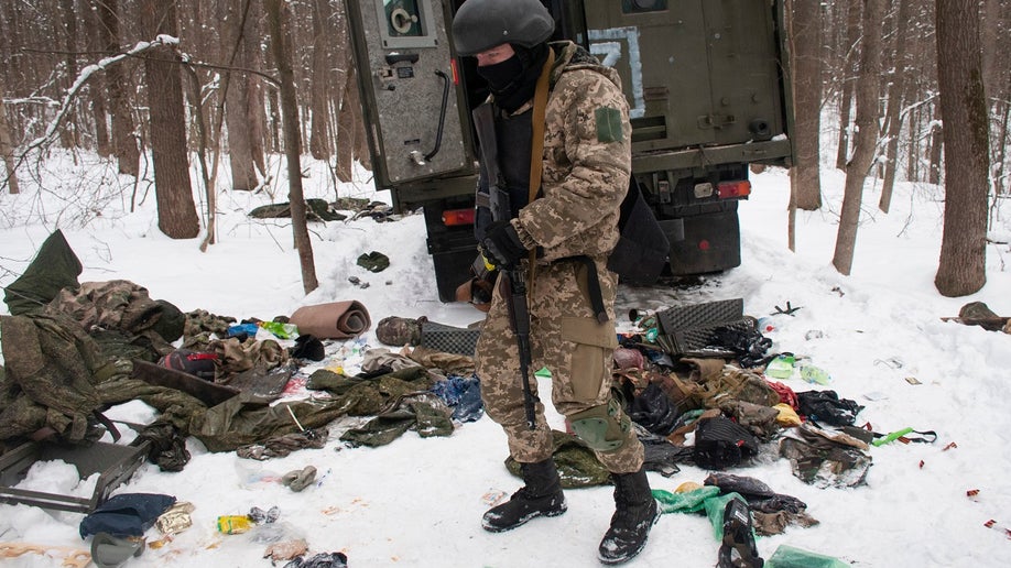 Ukrainia Territorial Defense Forces volunteer at Kharkiv, Ukraine